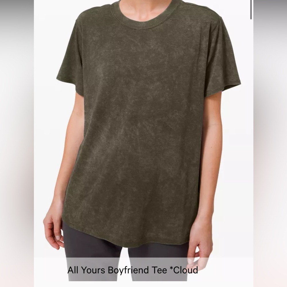 lululemon athletica all yours t-shirt cloud wash Olive Green Short Sleeve.
